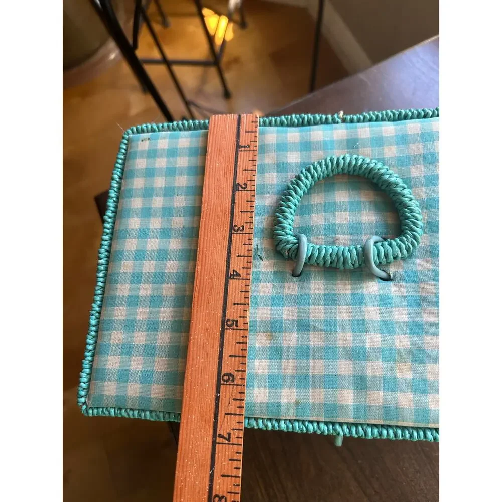 Vintage JCPenney wicker woven sewing basket from the 1950s or 1960s